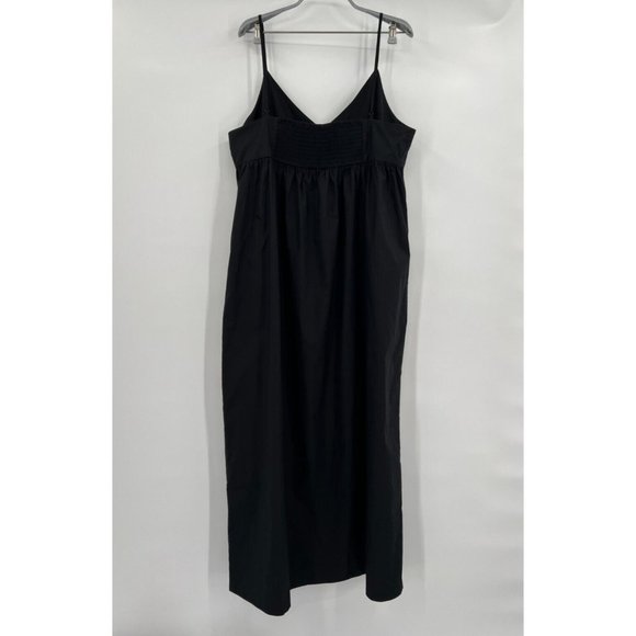 Quince Women's Black Organic Cotton Sleeveless Maxi Dress sz M NWT Pockets - Picture 7 of 7